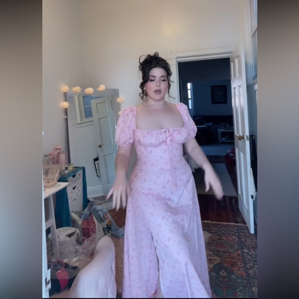 Cottagecore Pink Milkmaid Dress!